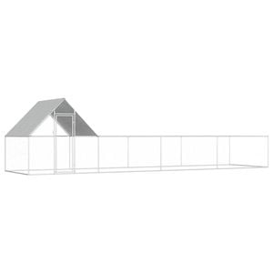 vidaXL Chicken Coop 8m Galvanised Steel Animal Habitat Cage Pet Animal House