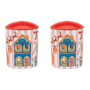 2PK Porto Night Before Ceramic Soy Wax Candle w/ Lid 70-80hrs 490g Mult