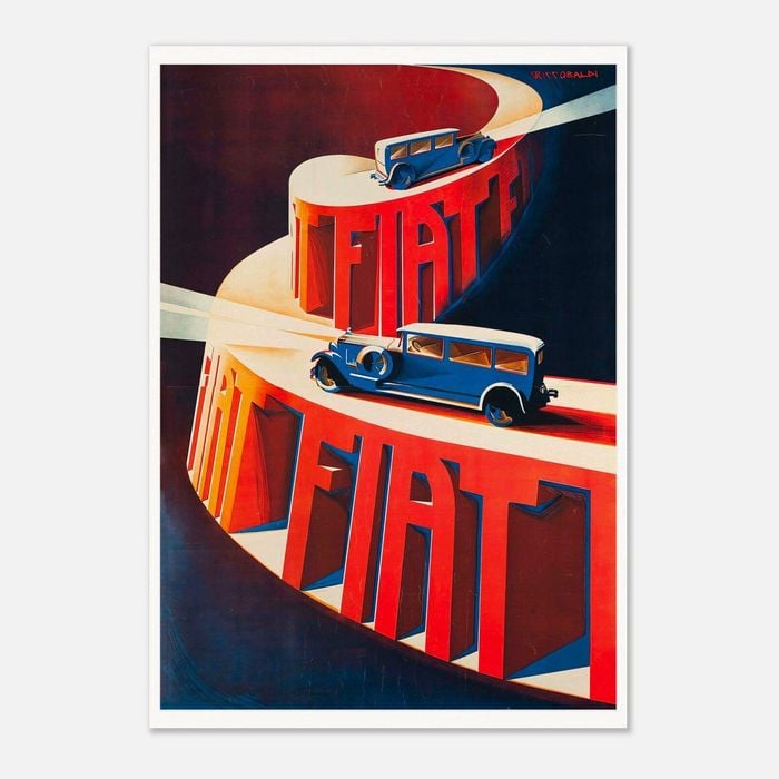 Galrie Charming French Vintage Car Poster - Classic Advertisement Art for Home & Office, Poster Only, 50 x 70cm (20 x 28inch)