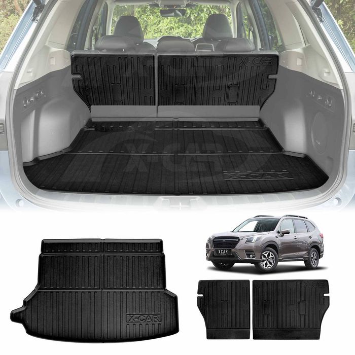 Boot Liner Back Seat Protector For Subaru Forester 5th Gen 2018-2025 With Subwoofer All Weather Heavy Duty Cargo Trunk Kick