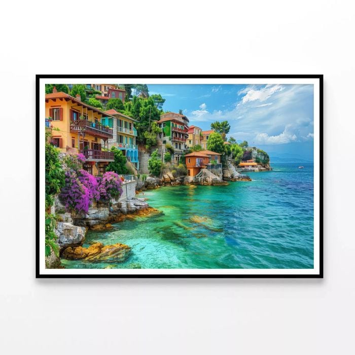 Ocean with Buildings, Sky  Print 100% Australian Made 120x90cm  (Poster)