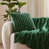 Dreamaker Chunky Embossed Fleece Cushion Emerald Green - 50 X 50cm