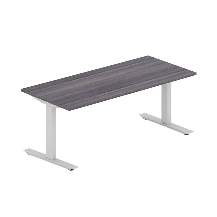 Lorell Sit-to-Stand Two-Tier Height Desk Silv & Desktop Large Charcoal 183x76cm