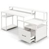 Costway Home Office Computer Desk - White