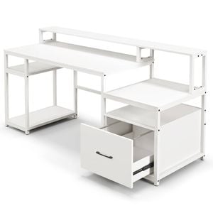 Costway Home Office Computer Desk - White