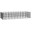 vidaXL Outdoor Dog Kennel Steel Garden Puppy Pet Enclosure Supply Cage House