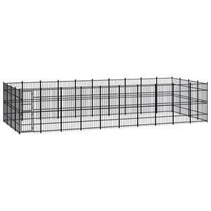 vidaXL Outdoor Dog Kennel Steel Garden Puppy Pet Enclosure Supply Cage House