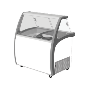 Exquisite SD325S2 - Six Tubs Ice Cream Scooping Freezers with Scoop Washer and Bottom Storage Door