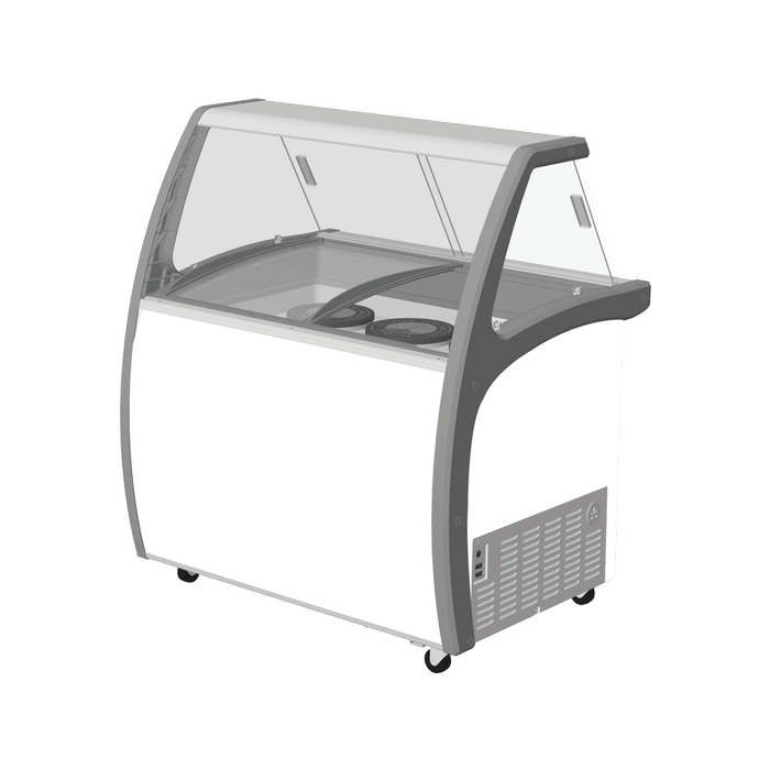 Exquisite SD325S2 - Six Tubs Ice Cream Scooping Freezers with Scoop Washer and Bottom Storage Door