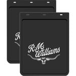 2x Genuine R.M.Williams Car Mud Flaps 23x36cm RMW 4WD Ute Black Mudflaps 28cm wide x 36cm drop