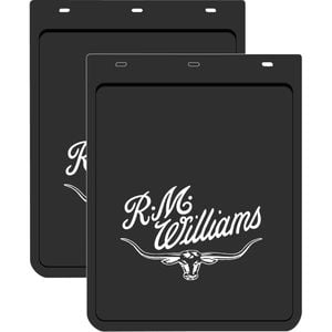 2x Genuine R.m.williams Car Mud Flaps 23x36cm Rmw 4wd Ute Black Mudflaps