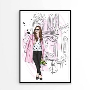 Modern Fashion Store with Girl   Print 100% Australian Made 90 x 120cm   (Poster)