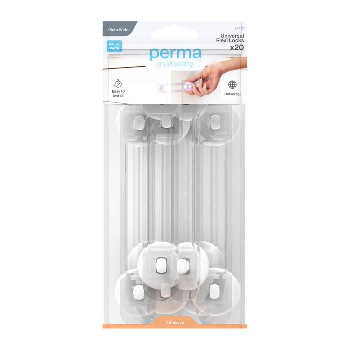 Perma Child Safety 18cm Adhesive Universal Flexi Locks - 20 Pack