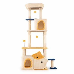 Costway 159cm Cat Tree Tower Condo Scratching Post Fish-shape Platform