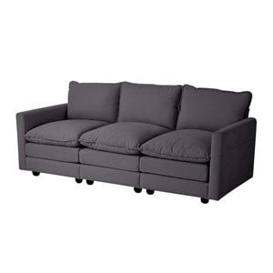 Oikiture Sofa Futon Lounge Couch Corduroy Grey