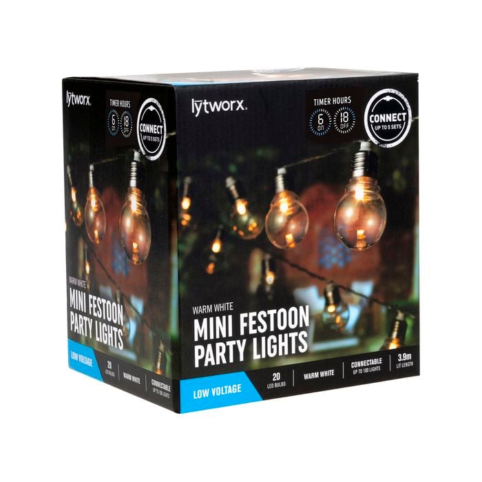 Lytworx 20 Warm White LED Connectable Party Lights