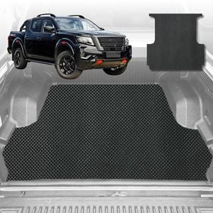 6D Diamond Ute Tub Mat for Nissan Navara Dual Cab Pro-4X 2022-Current (with spray on liner or no liner)-Black-Outback GT