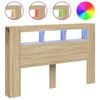 vidaXL LED Headboard Bed Header Furniture Sonoma Oak 160 cm Engineered Wood