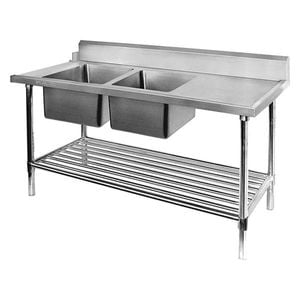 Modular Systems Left Inlet Double Sink Dishwasher Bench Dsbd7-2400l/a