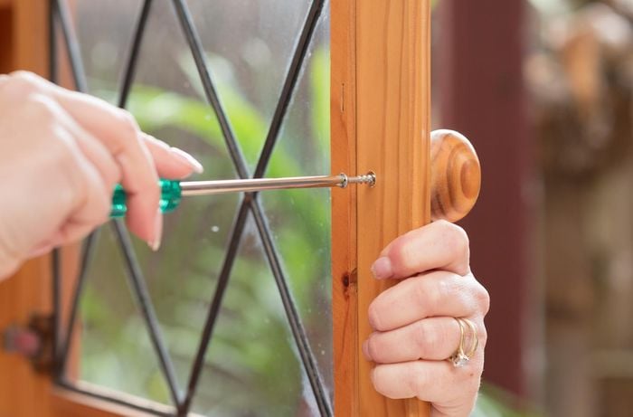 Use a screwdriver to remove all handles 