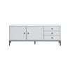 Design Square Urbano Low Sideboard Buffet Unit W/ 2-Doors 3-Drawers - White/Black
