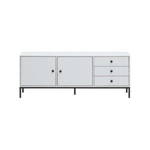 Design Square Urbano Low Sideboard Buffet Unit W/ 2-Doors 3-Drawers - White/Black