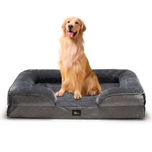 Petzly Dog Bed Sides Egg-crate Foam Removable Washable Cover Grey