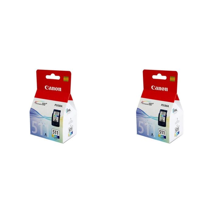 2PK Canon Pixma CL511 Colour Ink Cartridge 244 Page Yield CMY