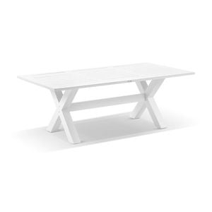 Tahitian 2.1m Outdoor Aluminium Rectangle Dining Table White