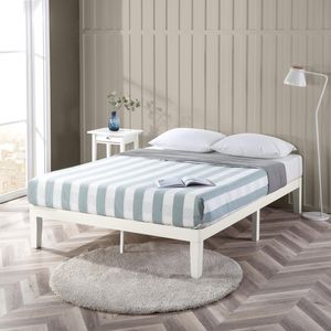 Zinus King Single Moiz Timber Wood Bed Frame Base - White
