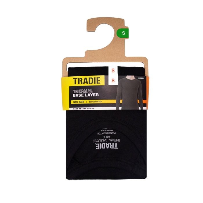 Tradie Men's Black Interlock Base Layer Short Sleeve Thermal - 1 Pack - Size Small