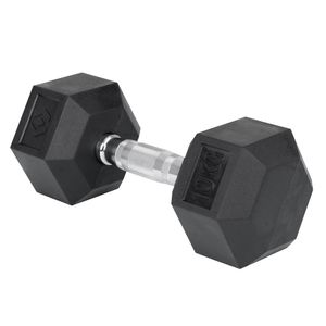 Ultimate 318 x 137 x 118mm 10kg Black with Chrome Handle Hex Dumbbell