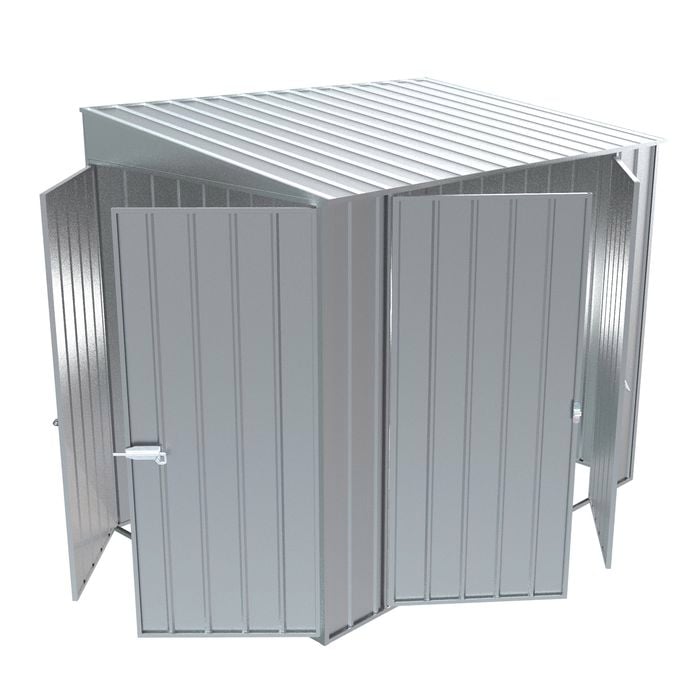 Build-a-Shed 1.5 x 2.3 x 2.0m Skillion Double Hinged Side Door Shed - Zinc
