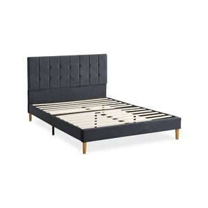 Levede Bed Frame Queen Size Mattress Base Platform Wooden Velevt Headboard Grey