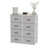 Advwin 8 Chest Of Drawers Storage Cabinet Fabirc Drawers Light Grey