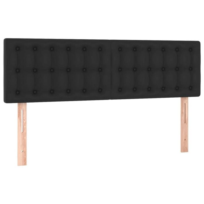vidaXL Headboards Wall Bed Header Bedhead Bedroom 2 pcs Black 72 cm Faux Leather
