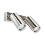 Brilliant Stainless Steel Coolum Exterior 2 Head Wall Light