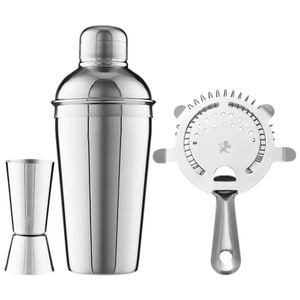 3pc Maxwell & Williams Cocktail & Co Stainless Steel 500ml Shaker Set