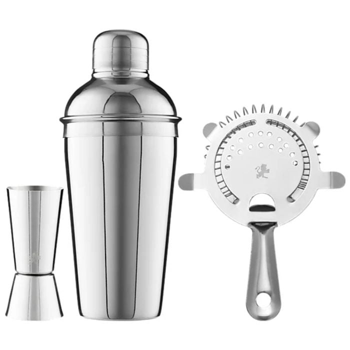 3pc Maxwell & Williams Cocktail & Co Stainless Steel 500ml Shaker Set