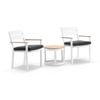 Capri Patio Balcony Set Side Table White & Denim Grey Cushions