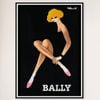 Galrie Bally Blonde Vintage Advertising Art Poster by Bernard Villemot for Home Décor, Black Frame, A2 42 x 60cm (16 x 24inch)