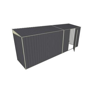 Build-A-Shed 1.2 x 5.2 x 2.0m Skillion Single Hinged Side Door Shed - Grey