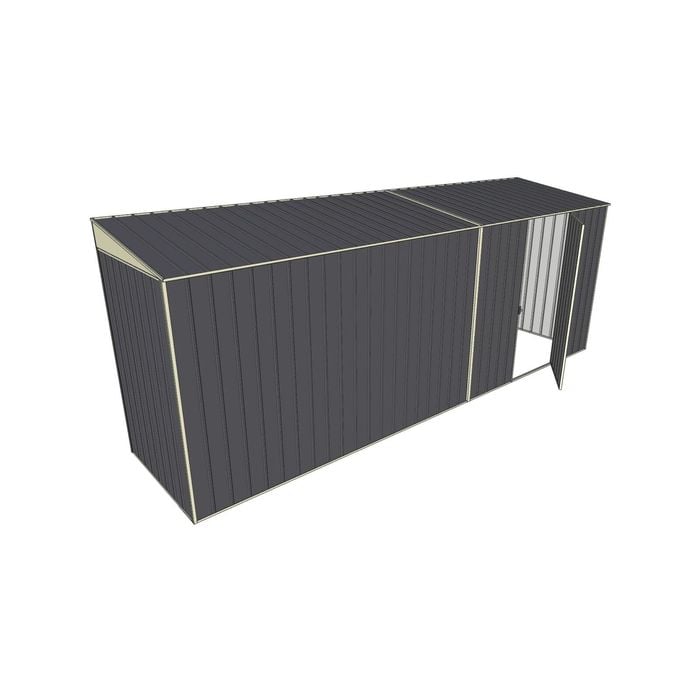 Build-A-Shed 1.2 x 5.2 x 2.0m Skillion Single Hinged Side Door Shed - Grey