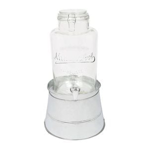 Rink Drink Glass Drinks Dispenser with Tap & Silver Bucket Stand - 6.5L