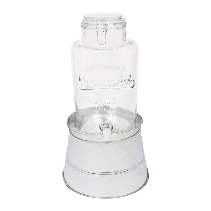 Rink Drink Glass Drinks Dispenser with Tap & Silver Bucket Stand - 6.5L