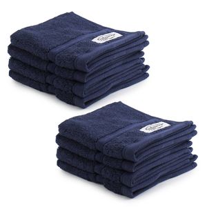 8pc Onkaparinga 30x30cm Cotton Flinders Bathroom Face Washers Set 600GSM Denim