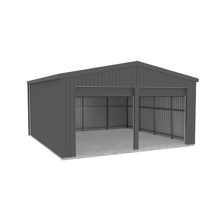 Absco Structures 6.0 x 6.0 x 3.4m Woodland Grey Double Roller Door Garage