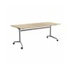 Olg Uniflip Table Silver Frame New Oak Smooth Top L1800mm X W750mm
