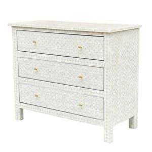 Mother of Pearl Chest Black & White Inlay Finish