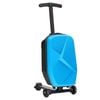 Ufurniture 2 in 1 Suitcase Scooter Foldable Ride-on Luggage with LED Wheels & Adjustable Height Handle Light Blue